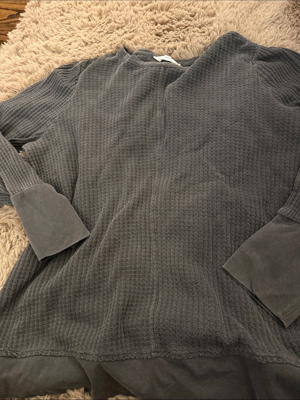 Gray waffle Sweater